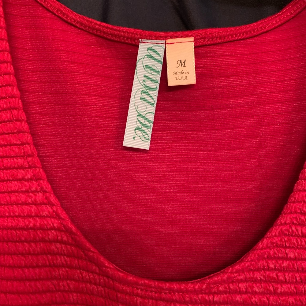 Fun, Flirty, Red Ribbed Dress - Picture 3 of 4